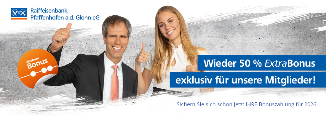 Wieder 50 % ExtraBonus für unsere Mitglieder!