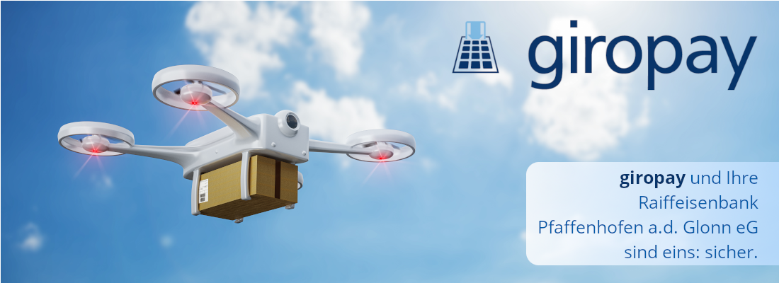 giropay für Firmenkunden - Drohne liefert Paket aus